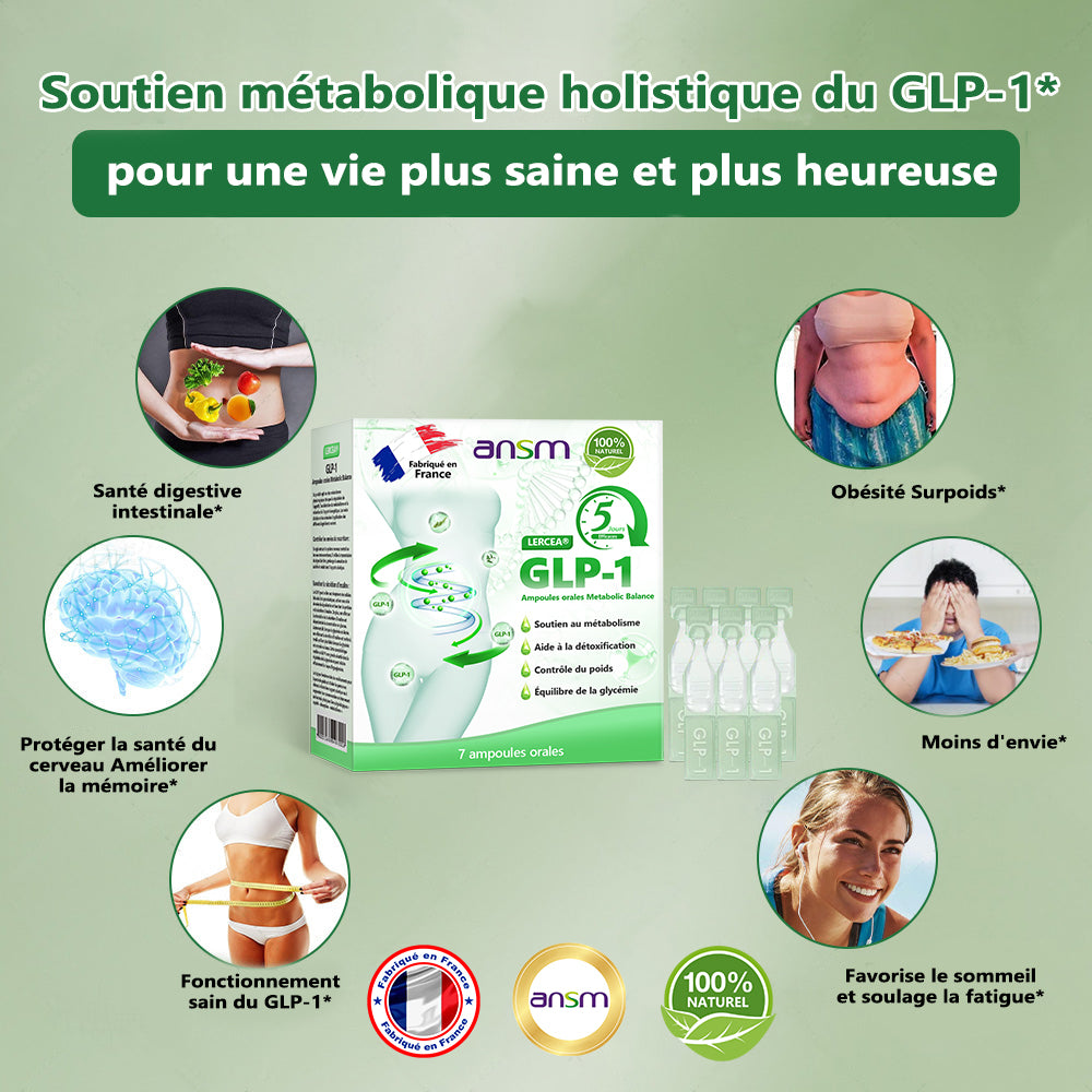 Vente directe en magasin phare recommandée par l'ANSM LERCEA® GLP-1 ampoule buvable équilibre métabolique Obésité, maladies cardiovasculaires, diabète, syndrome d'apnée du sommeil, problèmes articulaires, etc.👑