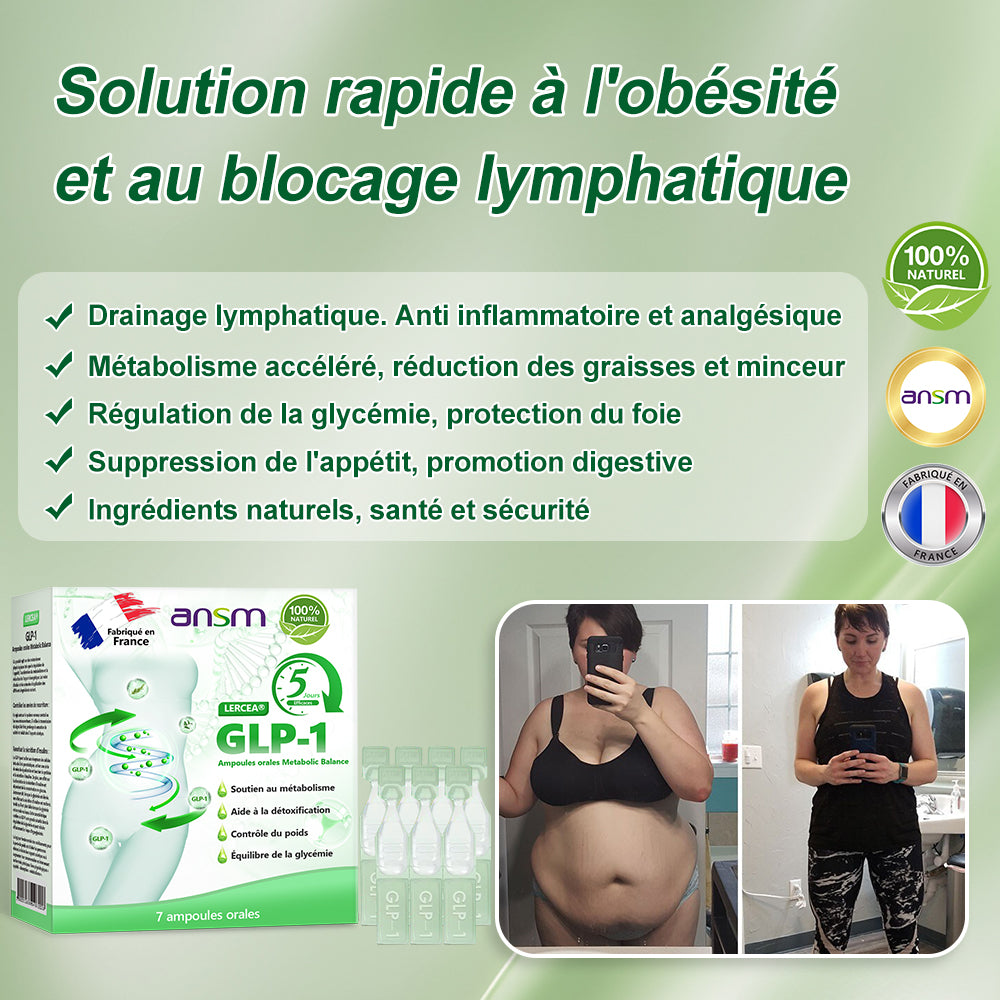 Vente directe en magasin phare recommandée par l'ANSM LERCEA® GLP-1 ampoule buvable équilibre métabolique Obésité, maladies cardiovasculaires, diabète, syndrome d'apnée du sommeil, problèmes articulaires, etc.👑