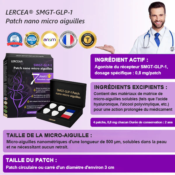 30% de réduction[Voir les résultats en 7 jours]🍀𝑳𝒆𝒓𝒄𝒆𝒂®  𝑺𝑴𝑮𝑻-𝑮𝑳𝑷-1 Patch Amincissant à Micro-Aiguilles Nano（Indolore et durable, il traite le diabète, l'obésité et les maladies cardiovasculaires）🍀